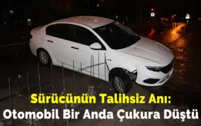 Büyükşehir'in Tedbir Almadığı Çukura Düştü!