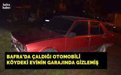 Bafra’da çalınan otomobil bulundu