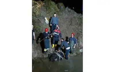 Çamura saplanan inek kurtarıldı
