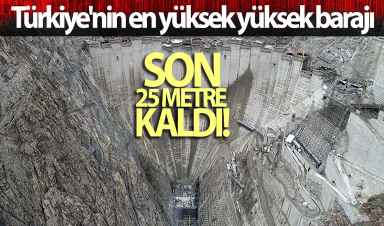Türkiye'nin en yüksek yüksekbarajının tamamlanmasına 25 metre kaldı - Tamamlandığında Türkiye'nin en yüksek, dünyanın ise üçüncü barajı olacak olan Yusufeli Barajı'nın gövde yüksekliği 250 metreye ulaşırken, gövdesinin tamamlanmasına 25 metre kaldı. Barajın gövde çalışması 0'dan 250 metreye yükselişi time-lapse tekniğiyle görüntülendi.Adem Güngör-İHA
