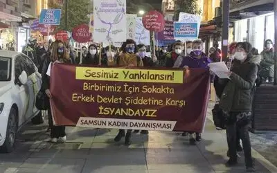 Samsun’da kadınlar şiddete ‘dur’ demek için yürüdü
