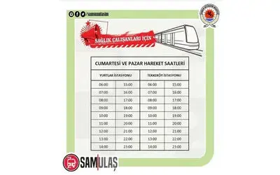Samsun’da kısıtlamada tramvaylar saat başı çalışacak

