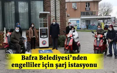 Bafra Belediyesi’nden engelliler için şarj istasyonu