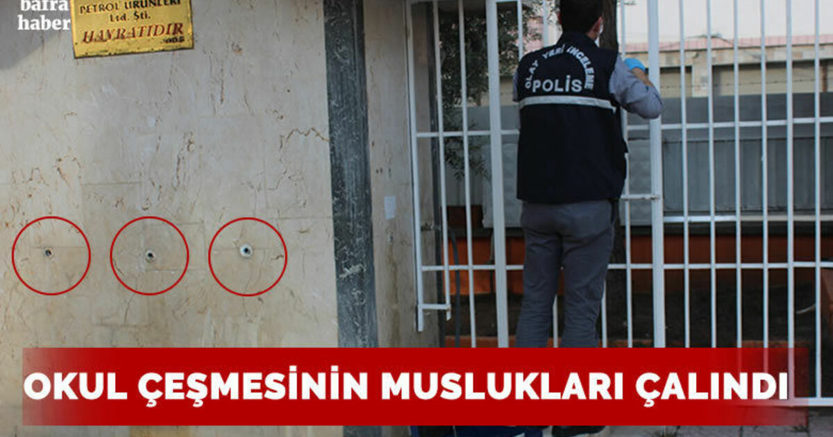 Bafra'da okul çeşmesinin muslukları çalındı