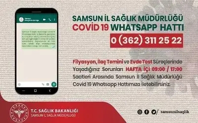 Samsun’da “Kovid-19 Whatsapp Hattı” hizmete girdi
