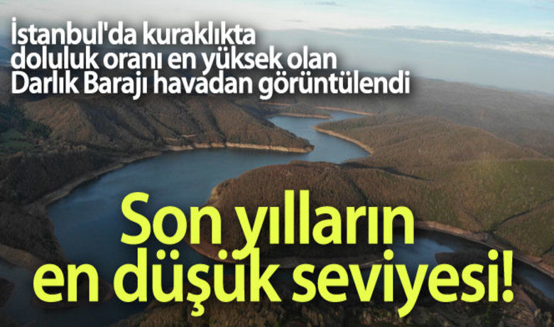 İstanbul'da kuraklıkta doluluk oranı enyüksek olan Darlık Barajı havadan görüntülendi - İstanbul'un barajlarında su seviyeleri her geçen gün azalırken, bu durumdan en az etkilenen Darlık Barajı oldu. Kaynak noktasında küçük çekilmelerin olduğu barajın, kuraklıkta doluluk oranı en yüksek baraj olması dikkat çekti. Su seviyesi en az azalan Darlık Barajı havadan görüntülendi.BUGÜN NELER OLDU?