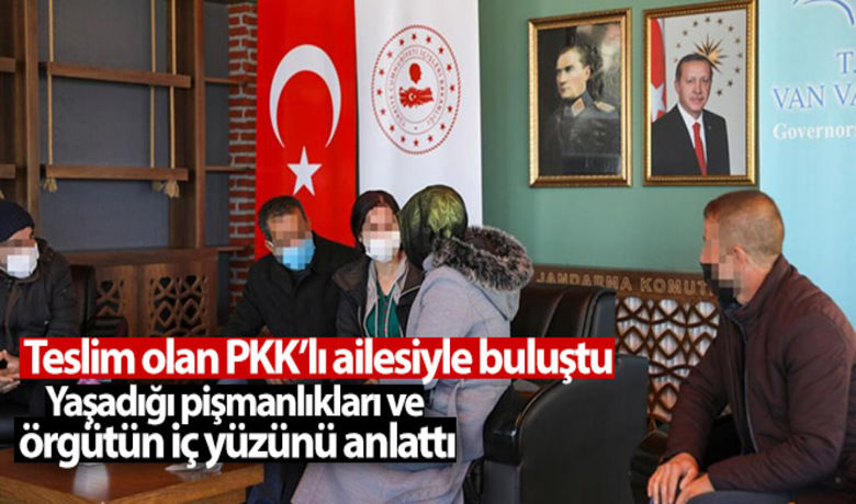 Teslim olan PKK'lı ailesiyle buluştu - Van İl Jandarma Komutanlığınca yürütülen ikna çalışmaları sonucunda güvenlik güçlerine teslim olan örgüt mensubu kadın, ailesiyle buluşturulurken yaşadığı pişmanlıkları ve örgütün iç yüzünü anlattı.BUGÜN NELER OLDU?