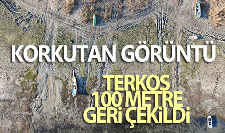 Terkos gölünde korkutan görüntü - İstanbul'un barajlarının genel doluluk oranı yüzde 20 seviyelerine düşerken, Terkos gölünde ise su seviyesi 21.42`ye kadar geriledi. Gölün yaklaşık 100 metre çekilmesi ile tekneler karaya otururken, ortaya çıkan çöpler havadan görüntülendi.	HABERİN VİDEOSU İÇİN TIKLAYINIZAhmet Faruk Sarıkoç-İHA