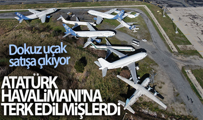 Atatürk Havalimanı'na terk edilendokuz uçak satışa çıkıyor - Atatürk Havalimanı apronunda bulunan uçuş ömrünü tamamlayan 9 uçak satışa çıkarılırken, uçaklar havadan görüntülendi. 	HABERİN VİDEOSU İÇİN TIKLAYINIZ