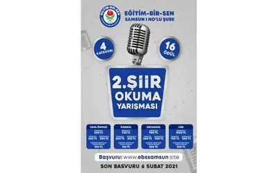 Eğitim-Bir-Sen Samsun 1 Nolu Şube’den şiir yarışması
