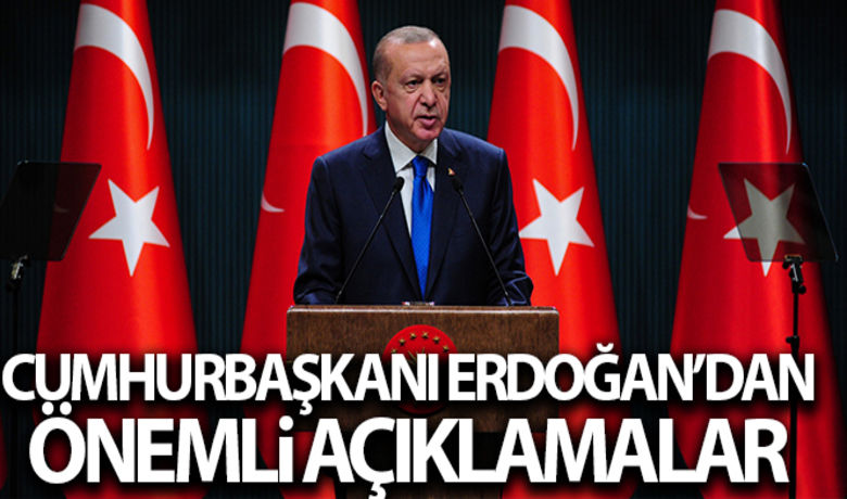 Cumhurbaşkanı Erdoğan, kabinesonrası önemli açıklamalarda bulunuyor - Cumhurbaşkanı Recep Tayyip Erdoğan başkanlığında yapılan 2021 yılının ilk Cumhurbaşkanlığı Kabinesi Toplantısı yaklaşık 4 saat sürdü. Cumhurbaşkanı Erdoğan'ın açıklama yapması bekleniyor.BUGÜN NELER OLDU?