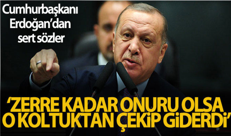 Cumhurbaşkanı Erdoğan, “Zerre kadar onuruolsa o koltuktan çekip giderdi” - Cumhurbaşkanı Recep Tayyip Erdoğan, “Kendi partilerinde işler kasetle, tacizle, tecavüzle, hırsızlıkla yürüdüğü için milletin tercihi ile bir göreve gelmeyi havsalalarına sığdıramıyorlar. Girdiği her seçimi kaybetmiş olan bu zatın zerre kadar onuru, kendisine azıcık saygısı olsa, kasetle geldiği o koltuktan haysiyetiyle çekip giderdi” dedi.BUGÜN NELER OLDU?
