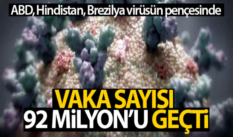 Dünya genelinde Covid-19 vakasayısı 92 milyonu aştı - Dünya genelinde korona virüs vaka sayısı 92 milyonu aşarken, virüs kaynaklı can kayıpları da 1 milyon 972 bin 685’e ulaştı.BUGÜN NELER OLDU?