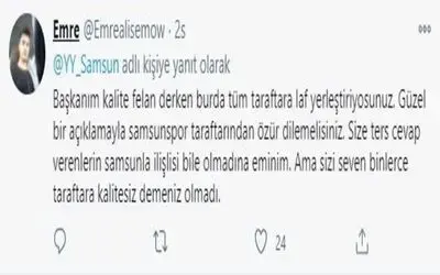 Samsunspor Başkanı Yıldırım ile taraftar arasında polemik
