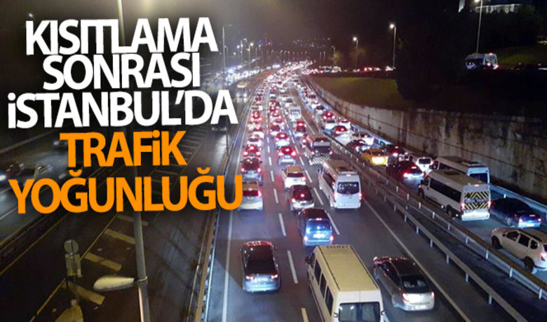 Kısıtlama sonrası İstanbul'datrafik yoğunluğu başladı - Yurt genelinde uygulanan Cuma akşam 21:00 den başlayıp pazartesi sabah 05:00 ‘e kadar olan 56 saatlik sokağa çıkma kısıtlamasından hemen sonra 15 Temmuz şehitler köprüsünde trafik durma noktasına geldi.