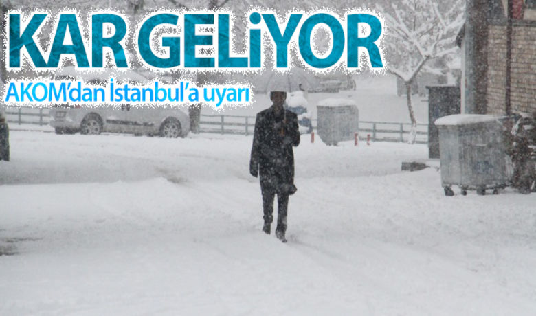 AKOM'dan İstanbul'a kar uyarısı - AKOM verilerine göre yarın öğle saatlerinden itibaren Balkanlar üzerinden yeni bir soğuk havanın Marmara Bölgesi’ne giriş yapması bekleniyor. Hızla soğuyan hava nedeni ile kent genelinde karla karışık yağmur; şehir merkezi dışında kalan Çatalca, Arnavutköy, Sarıyer, Beykoz, Şile, Aydos bölgelerde ise hafif kar yağışlarının yaşanacağı tahmin ediliyor.