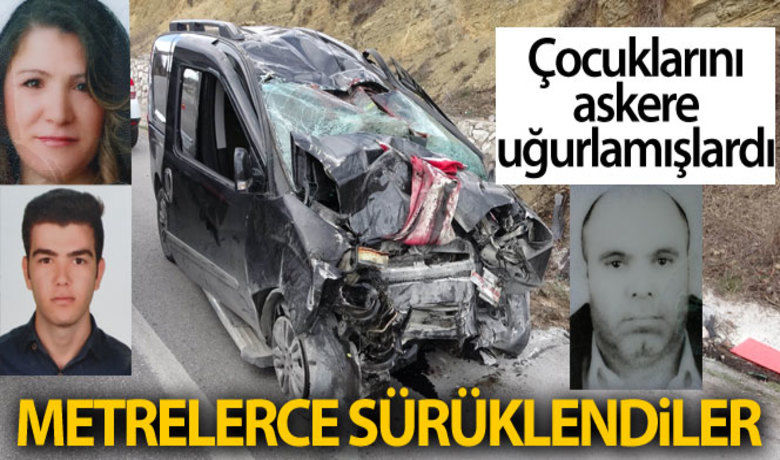 Oğullarını askere teslim eden ailekaza yaptı: 3 kişi hayatını kaybetti - Oğullarını Samsun'da vatani birliğine teslim eden aile İstanbul'a geri dönüşte, yaptığı kazada askerin anne ve babası ile kardeşi hayatını kaybetti.