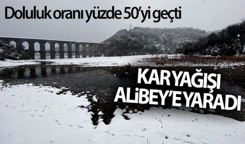 Kar yağışı sonrası Alibey Barajıdoluluk oranı yüzde 50'yi geçti - 2020 yılının kurak geçmesiyle susuzluk tehlikesi ile karşı karşıya kalan İstanbul'da, etkili olan yağmur ve kar yağışı barajları doldurmaya devam ediyor.