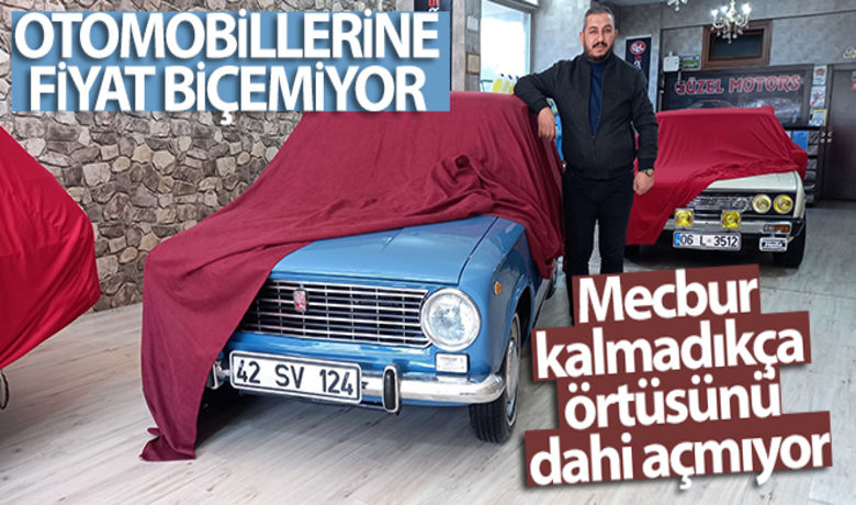 Mecbur kalmadıkça örtüsünü dahi açmıyor,klasik otomobillerine gözü gibi bakıyor - Kırıkkale'de bir oto galerici, fabrikadan çıktığı gibi orijinalliğini koruyan klasik otomobillerine gözü gibi bakıyor, toz almasın diye üzerindeki örtüleri dahi açmıyor.Hasan Ay-İHA