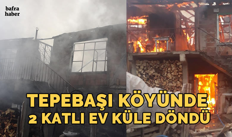 Bafra’da çıkan yangında 2 katlı ev küle döndü - Samsun’un Bafra ilçesinde çıkan yangında 2 katlı ev küle döndü.