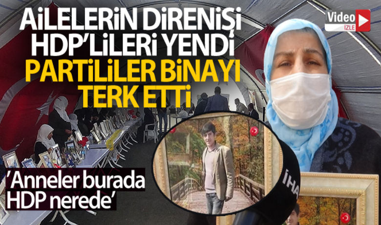 Ailelerin direnişi HDP'lileri yendi,partililer binayı terk etti - Çocukları terör örgütü PKK mensupları tarafından dağa kaçırılan ailelerin HDP Diyarbakır İl Başkanlığı önündeki kararlı eylemi, HDP'lileri bitirme noktasına getirdi. Partililerin, uzun bir süredir il binasına gelmediği öğrenildi.