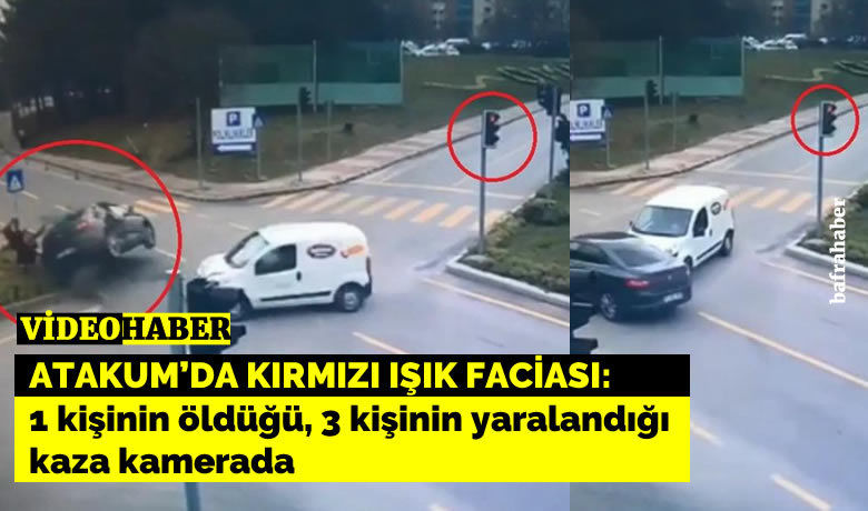 ’Kırmızı ışık ihlali’ faciası: 1 kişininöldüğü, 3 kişinin yaralandığı kaza kamerada