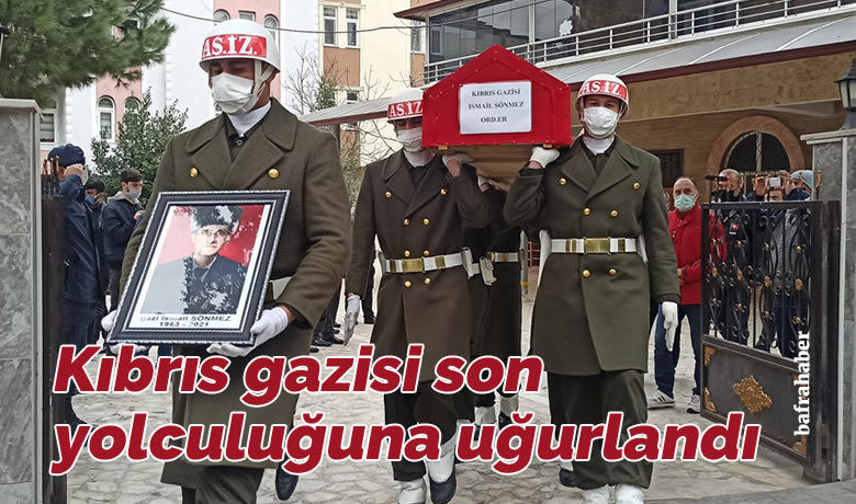 Kıbrıs gazisi son yolculuğuna uğurlandı - Samsun’un Bafra ilçesinde vefat eden Kıbrıs Gazisi İsmail Sönmez düzenlenen törenle son yolculuğuna uğurlandı.