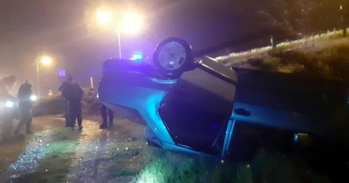 Bafra'da trafik kazası: Otomobil takla attı: 1 yaralı