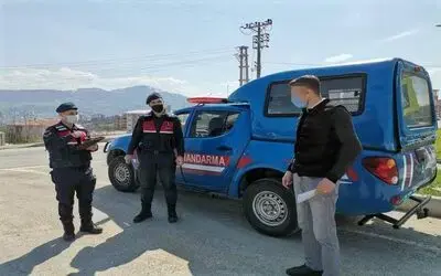 Karantina ihlali yapan şahıs jandarma tarafından yakalanıp yurda yerleştirildi
