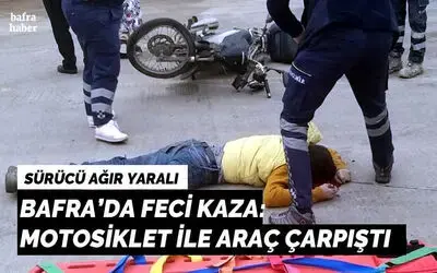 Motosiklet İle kamyonet mini vinç çarpıştı: Sürücü Ağır Yaralı 