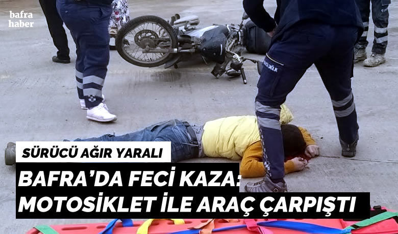 Motosiklet İle kamyonet mini vinç çarpıştı: Sürücü Ağır Yaralı 