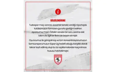 Samsunspor’dan Yasin Öztekin’e “Galatasaray” uyarısı
