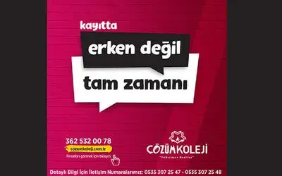 Bafra Çözüm Kolejinde Erken Kayıt Zamanı