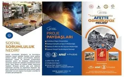 OMÜ’den “Farklıklarımızla Afette Gönüllüyüz Projesi"ne destek
