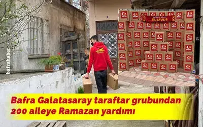 Bafra Galatasaray taraftar grubundan 200 aileye Ramazan yardımı