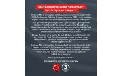 OMÜ’den Biden’a kınama
