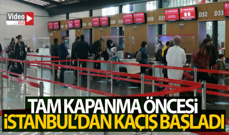 Tam kapanma öncesi İstanbul'dan kaçış başladı - Korona virüs önlemleri kapsamında 29 Nisan-17 Mayıs tarihleri arasında uygulanacak tam kapanmanın başlamasına iki gün kala bu süreyi İstanbul dışında geçirmek isteyenler, İstanbul Havalimanı'nda hareketlilik oluşturdu.