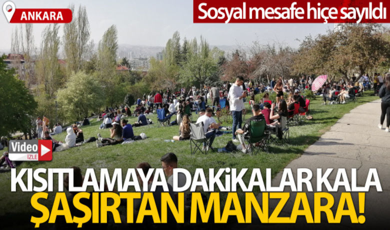 Başkent'te kısıtlamaya dakikalarkala sosyal mesafe unutuldu - Ankara'da artan hava sıcaklığını fırsat gören duyarsız vatandaşlar korona virüs salgınını hiçe sayıp Çankaya’da bulunan Seğmenler Parkı’na akın etti.