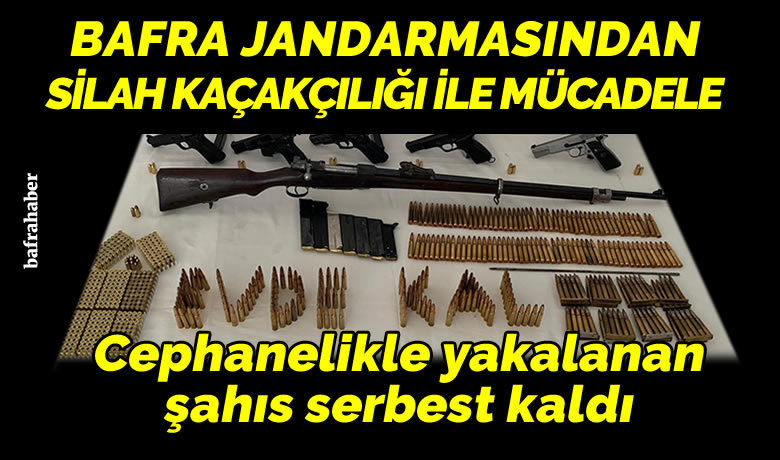 Bafra'da Cephanelikle yakalananşahıs serbest kaldı - Samsun’un Bafra ilçesinde evinden ve işyerinden cephanelik çıkan şahıs adlı kontrol şartıyla serbest kaldı.