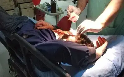 Eşekten düşen şahıs ölümden döndü
