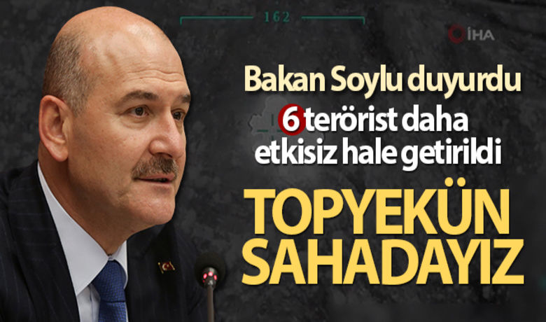 Bakan Soylu: 'Altı terörist etkisiz' - İçişleri Bakanı Süleyman Soylu, Mardin'in Nusaybin ilçesi kırsalında 6 teröristin etkisiz hale getirildiğini açıkladı.
