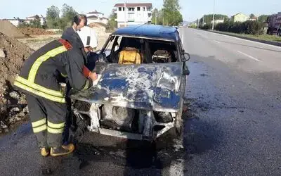 Samsun’da seyir halindeki otomobilde yangın çıktı
