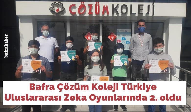 Bafra Çözüm Koleji TürkiyeUluslararası Zeka Oyunlarında 2. Oldu