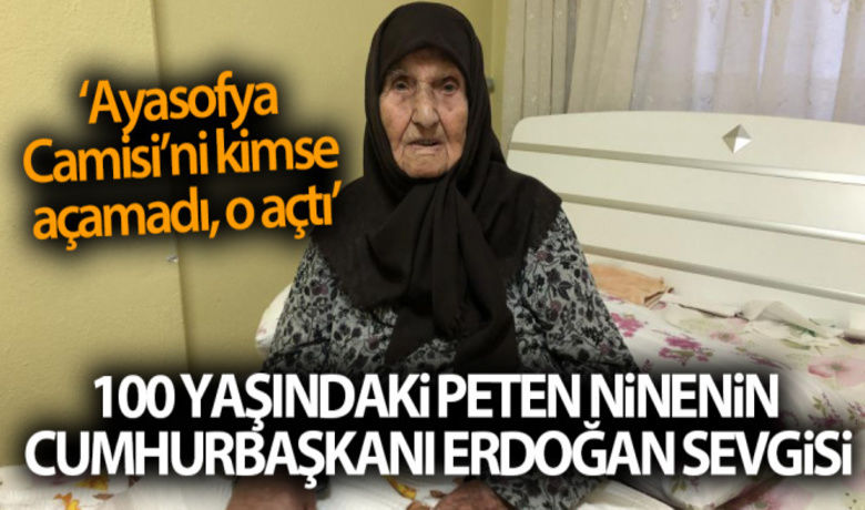 Konyalı 100 yaşındaki Petenninenin Cumhurbaşkanı Erdoğan sevgisi - Konya’da yaşayan 100 yaşındaki Peten İnat'ın Konya Şehir Hastanesi’ni görünce Cumhurbaşkanı Recep Tayyip Erdoğan ve hastanelere yönelik sözleri sosyal medyada ilgi gördü. Peten nine, Cumhurbaşkanı Erdoğan’ı çok görmek istediğini belirterek, “Hastaneyi çok beğendim, biz böyle falan hastane görmedik. Burayı görünce şaşırdım. Cumhurbaşkanını görmeyi çok istiyorum. Görünce kucaklayıp öpeceğim. Ben sana her gün dua ederim Erdoğan'ım diyeceğim" dedi.