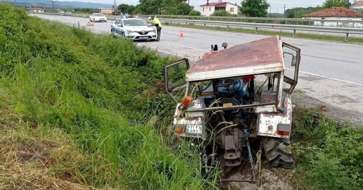 Bafra’da traktör su kanalına devrildi: 1 yaralı
