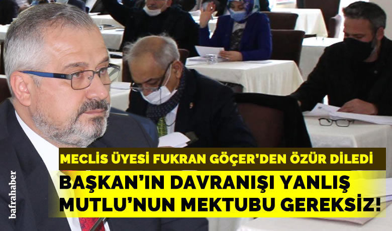 Meclis Üyesi Furkan Göçer’den Özür Diledi! - İYİ Parti Meclis üyesi İsmail Bekar, Bafra Haber muhabiri Furkan Göçer'in meclisten çıkarılışını hata, Recep Mutlu'nun mektubunu gereksiz, AKP'li birine vermesini ise manidar olarak değerlendirdi.