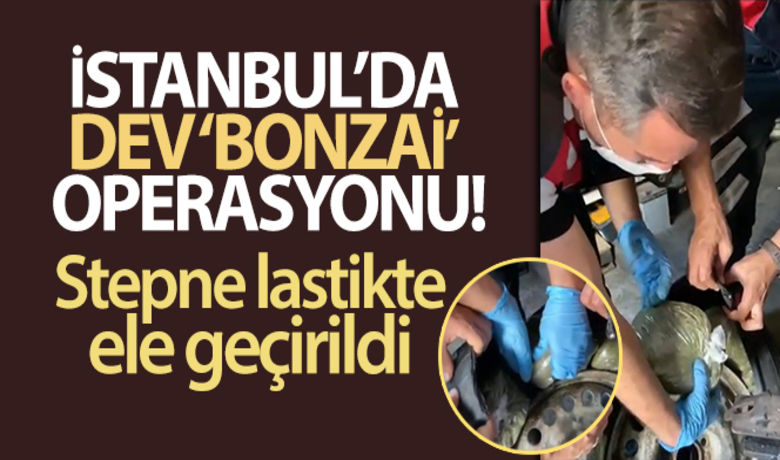İstanbul'da dev 'bonzai' operasyonu:Stepne lastikte ele geçirildi - Bağcılar’da “yunus” diye tabir edilen motorize polis ekipleri, şüphe üzerine durdurdukları bir aracın bagajında bulunan 2 stepne lastikte 16 kilogram bonzai ele geçirdi. Ekipler, uyuşturucuların depolandığı lastikçide yaptıkları aramada ise 45 kilogram uyuşturucu buldu. Gözaltına alınan 4 şüpheliden 2’si tutuklanarak cezaevine gönderildi.