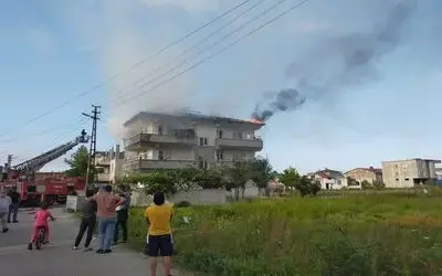 Samsun’da çatı yangını
