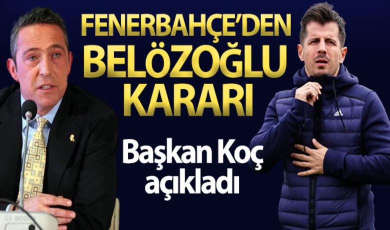 Fenerbahçe, Emre Belözoğlu ile devam etmeyecek - Fenerbahçe Başkanı Ali Koç, düzenlediği basın toplantısında günceme dair önemli açıklamalarda bulundu. Koç, Emre Belözoğlu ile teknik direktör olarak devam etmeyeceklerini açıkladı.
