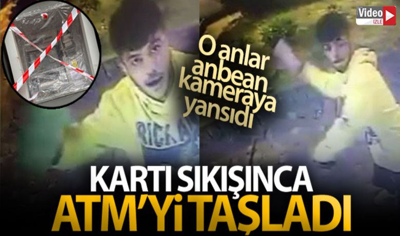 Kartı sıkışınca ATM'yi taşladı - Büyükçekmece’de kartı bankanın ATM’sine sıkışan ve alkollü olduğu söylenen şahıs öfkesini ATM’yi taşlayarak çıkardı. Şahıs polis tarafından yakalanırken yaşanan anlar hem ATM’nin güvenlik kamerasına hem de cep telefonu kamerasına yansıdı.